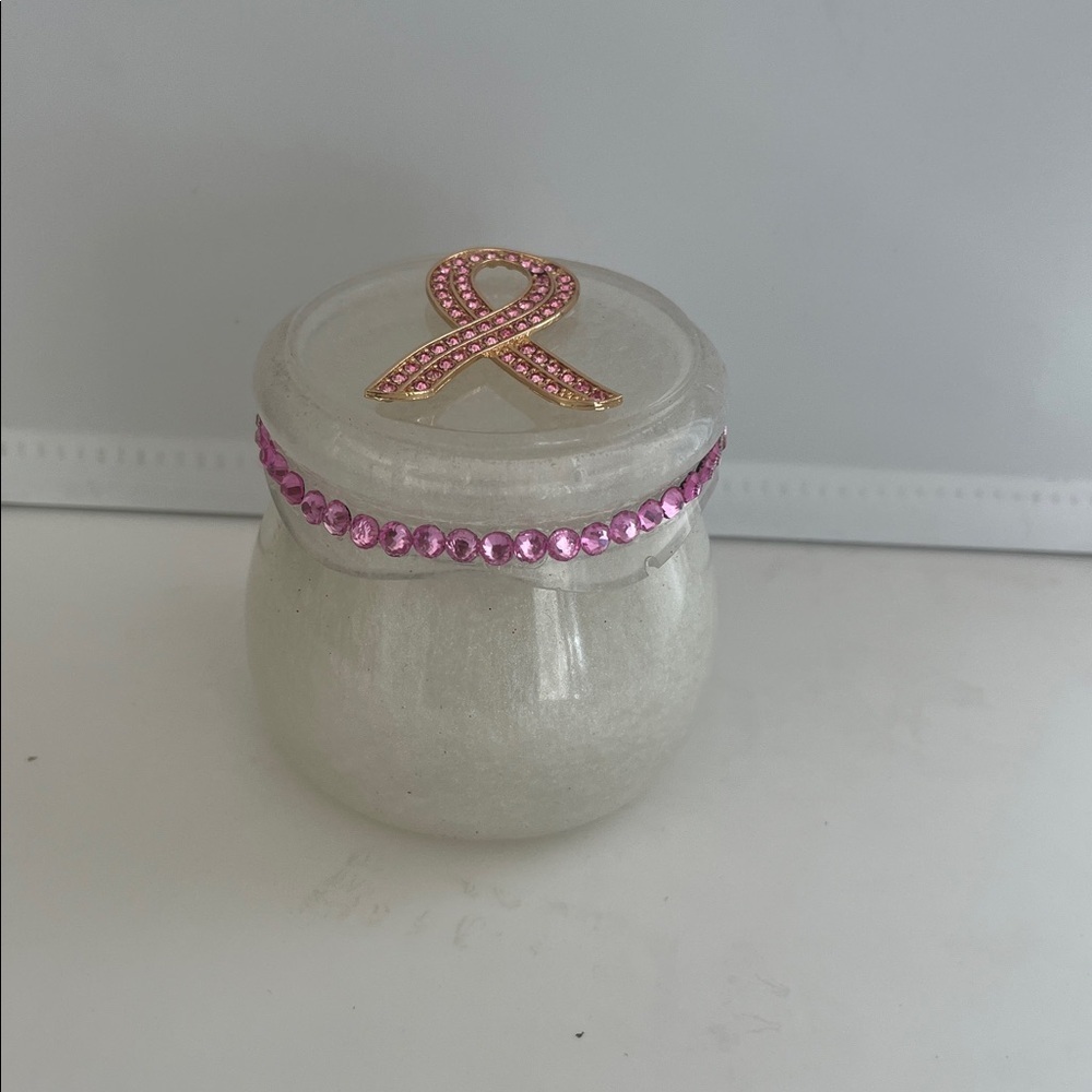 Pink Ribbon Decorated Jar